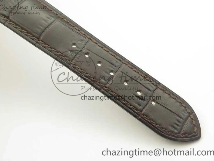 0119 Practical De Ville RG MKF 1:1 Best Edition Silver Dial RG Markers on Brown Leather Strap MIYOTA 9015 V 8049